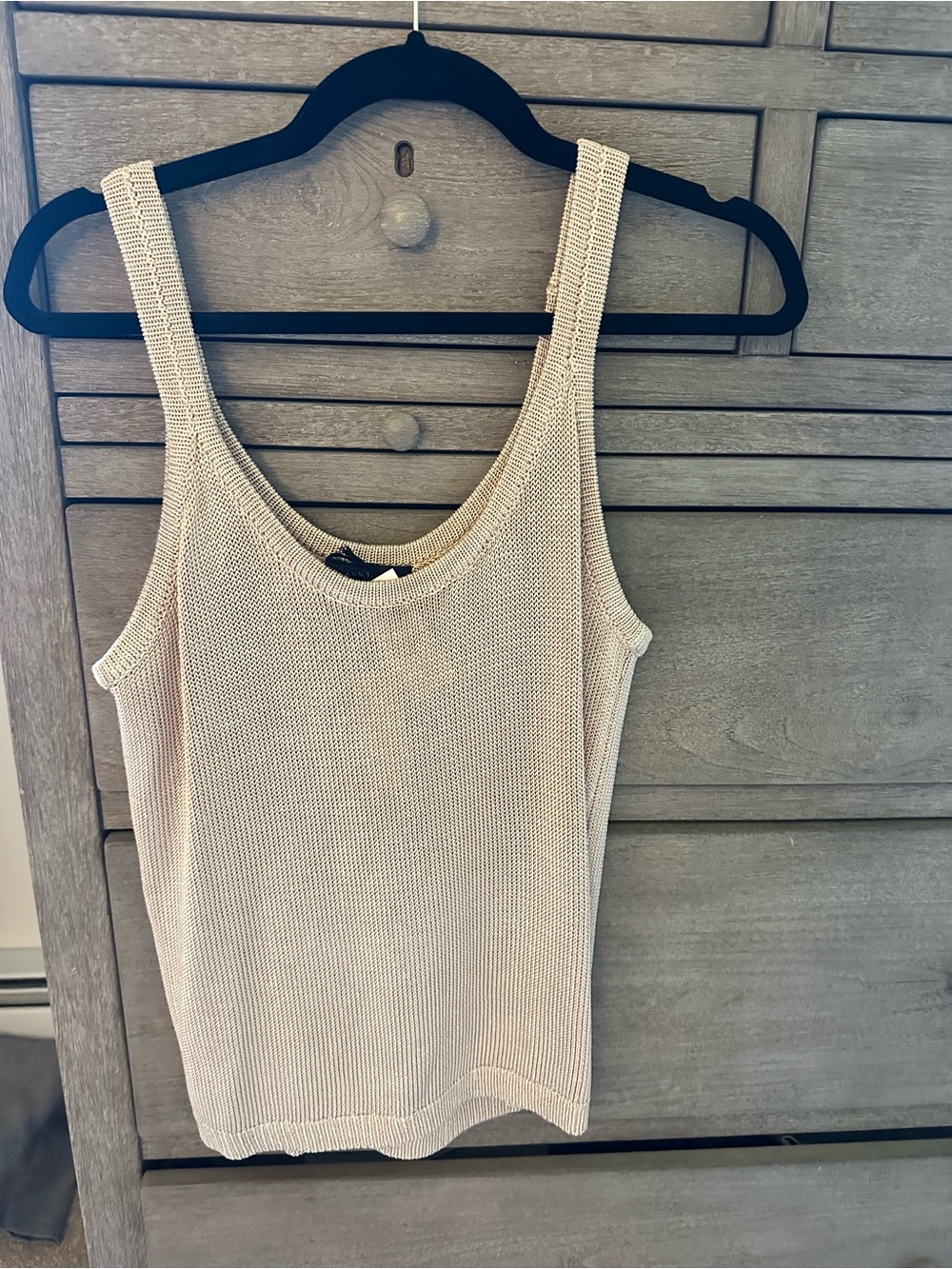 Ann Taylor Cream Knit Tank Top